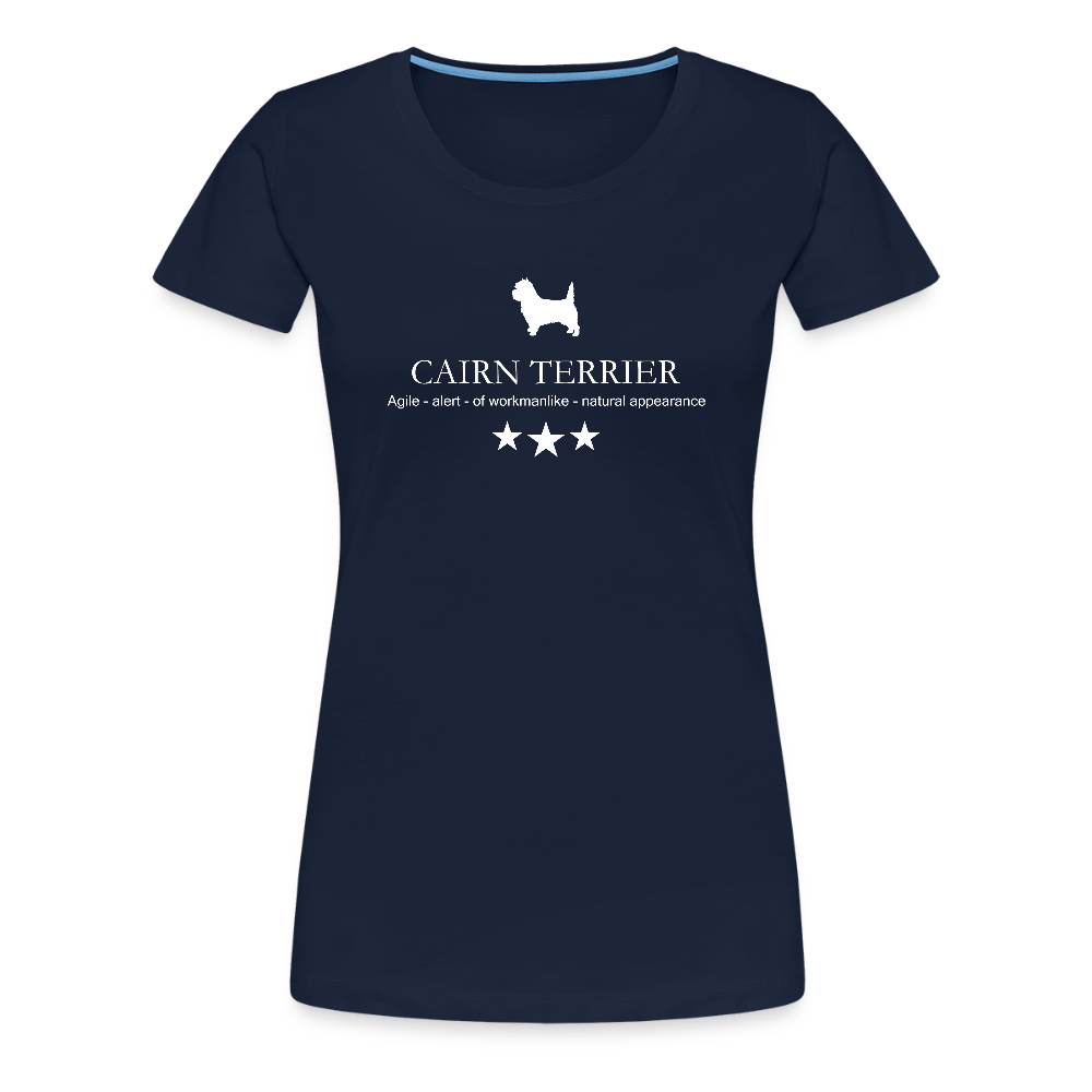 Women’s Premium T-Shirt - Cairn Terrier - Agile, alert, of workmanlinke... - Navy