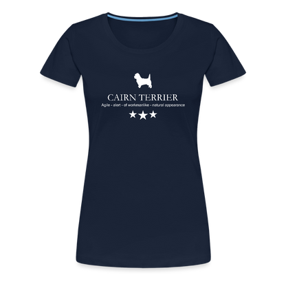 Women’s Premium T-Shirt - Cairn Terrier - Agile, alert, of workmanlinke... - Navy