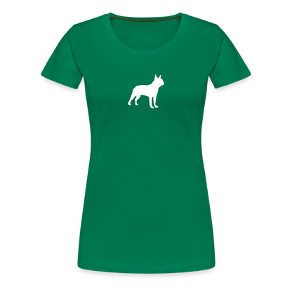 Boston Terrier-Silhouette | Women’s Premium T-Shirt - Kelly Green