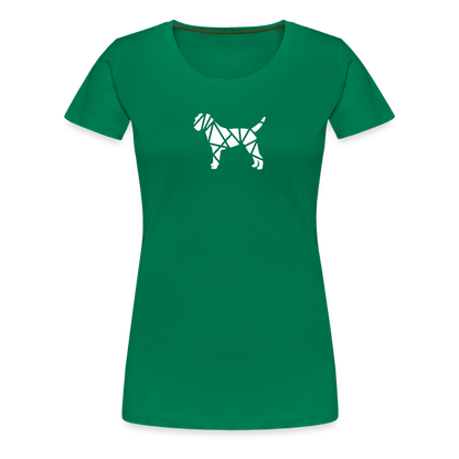 Women’s Premium T-Shirt - Border Terrier geometrisch - Kelly Green
