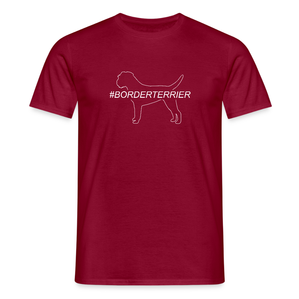 Border Terrier - Hashtag | Männer T-Shirt - Ziegelrot