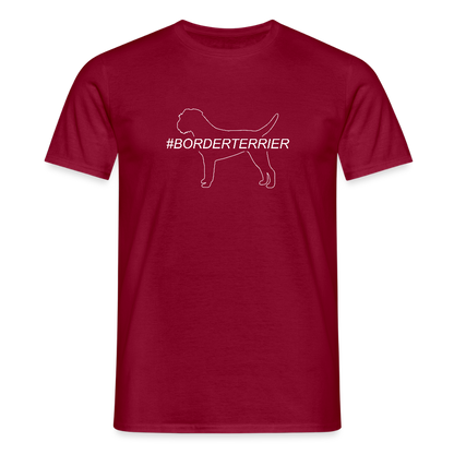 Border Terrier - Hashtag | Männer T-Shirt - Ziegelrot