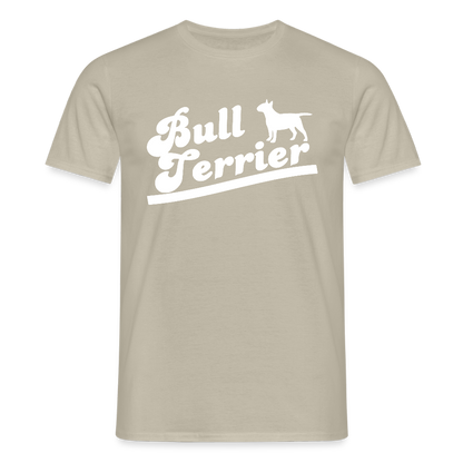 Bull Terrier-Schriftzug | Männer T-Shirt - Sandbeige