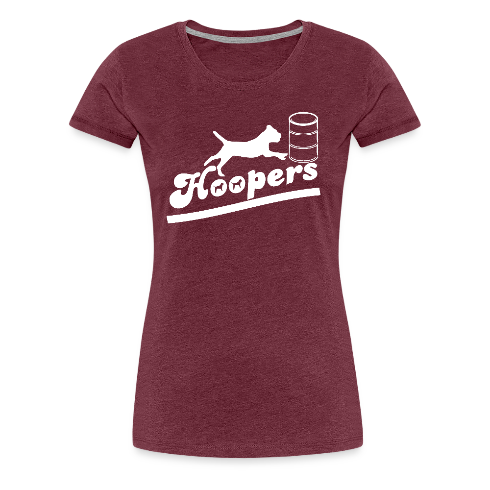 Women’s Premium T-Shirt - Hoopers mit Border Terrier - Bordeauxrot meliert