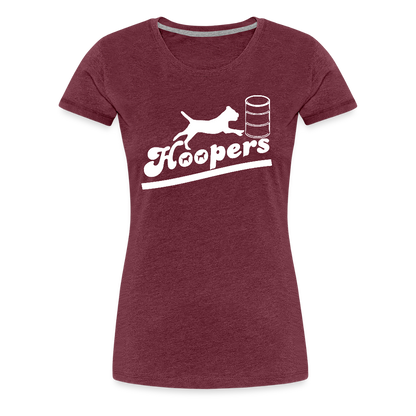 Women’s Premium T-Shirt - Hoopers mit Border Terrier - Bordeauxrot meliert