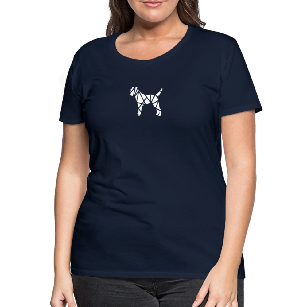 Women’s Premium T-Shirt - Border Terrier geometrisch - Navy