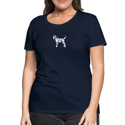 Women’s Premium T-Shirt - Border Terrier geometrisch - Navy