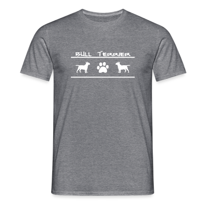 Bull Terrier-Schriftzug und Pfote | Männer T-Shirt - Graphit meliert