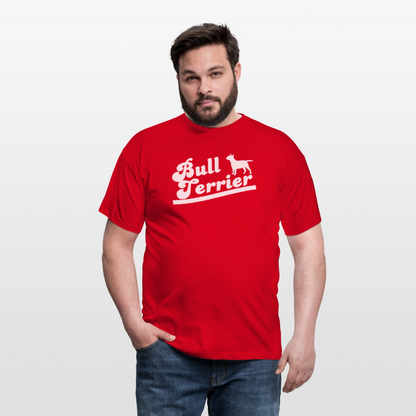 Bull Terrier-Schriftzug | Männer T-Shirt - Rot