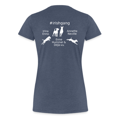 Frauen Premium T-Shirt - #IRISHGANG - Blau meliert