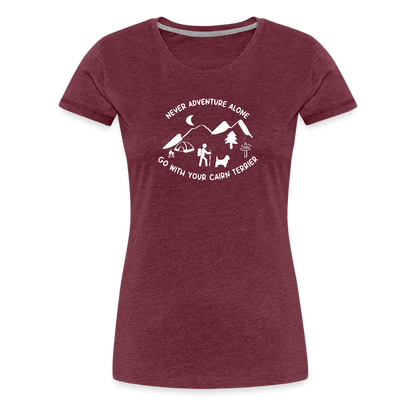 Women’s Premium T-Shirt - Cairn Terrier - Abenteuer - Bordeauxrot meliert