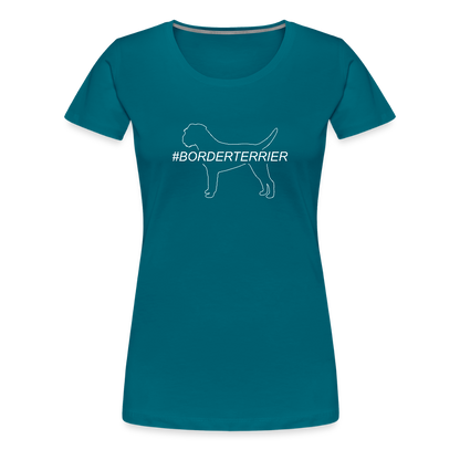 Women’s Premium T-Shirt - Border Terrier - Hashtag - Divablau