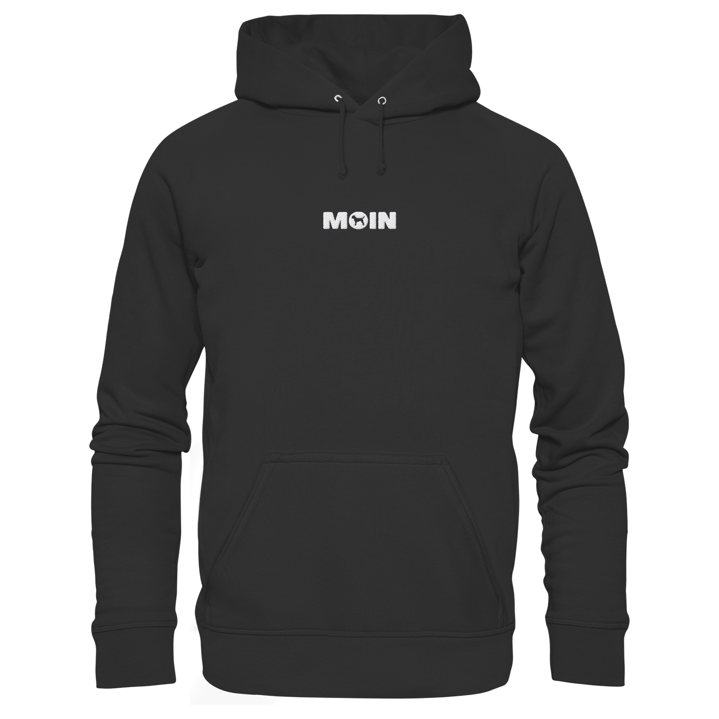 Moin mit Border Terrier gestickt - Organic Hoodie