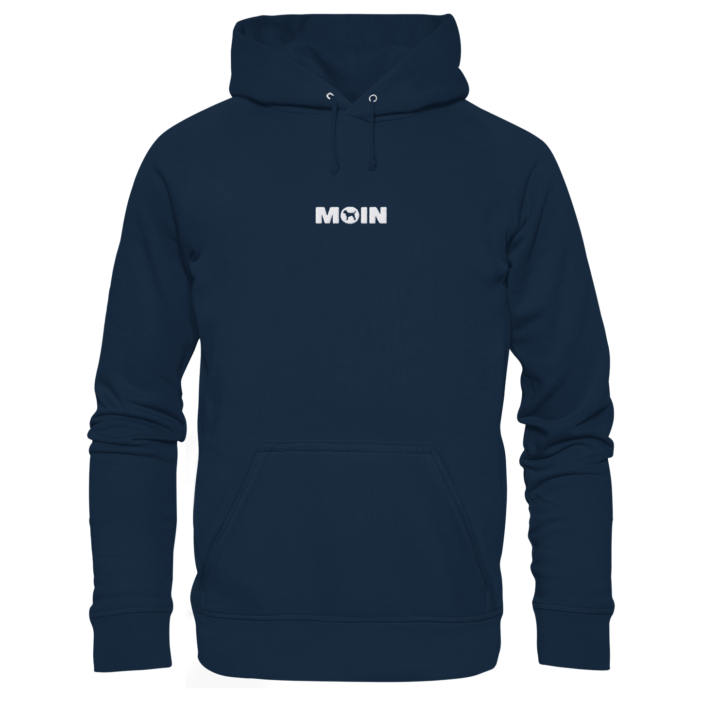 Moin mit Border Terrier gestickt - Organic Hoodie