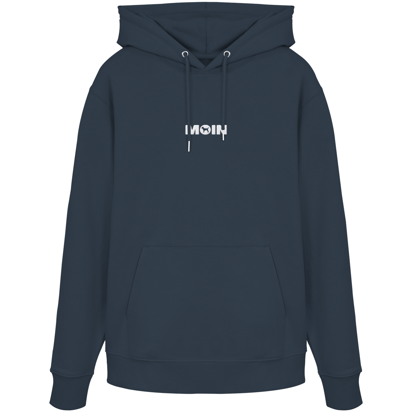 Moin mit Border Terrier gestickt - Organic Hoodie