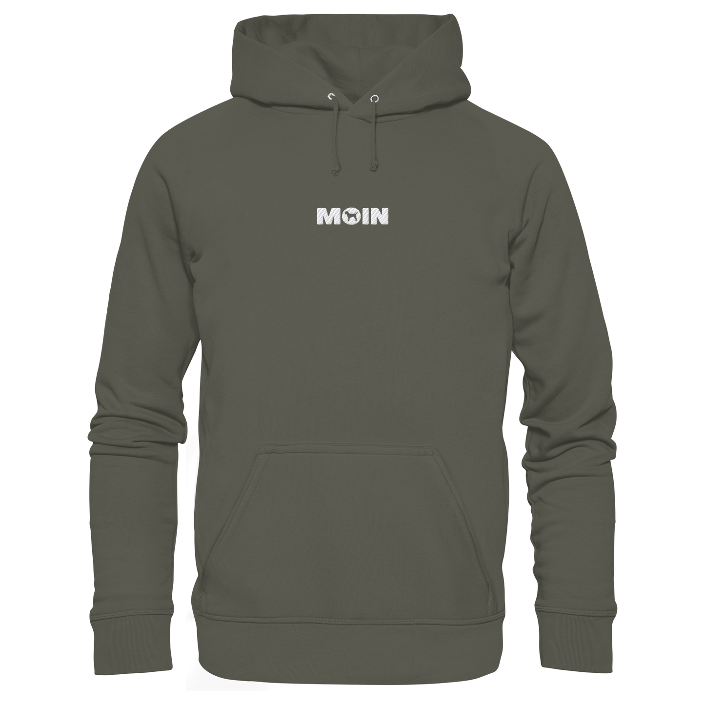 Moin mit Border Terrier gestickt - Organic Hoodie
