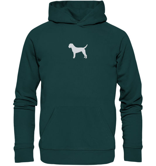 Border Terrier-Silhouette - Organic Hoodie (Stick)
