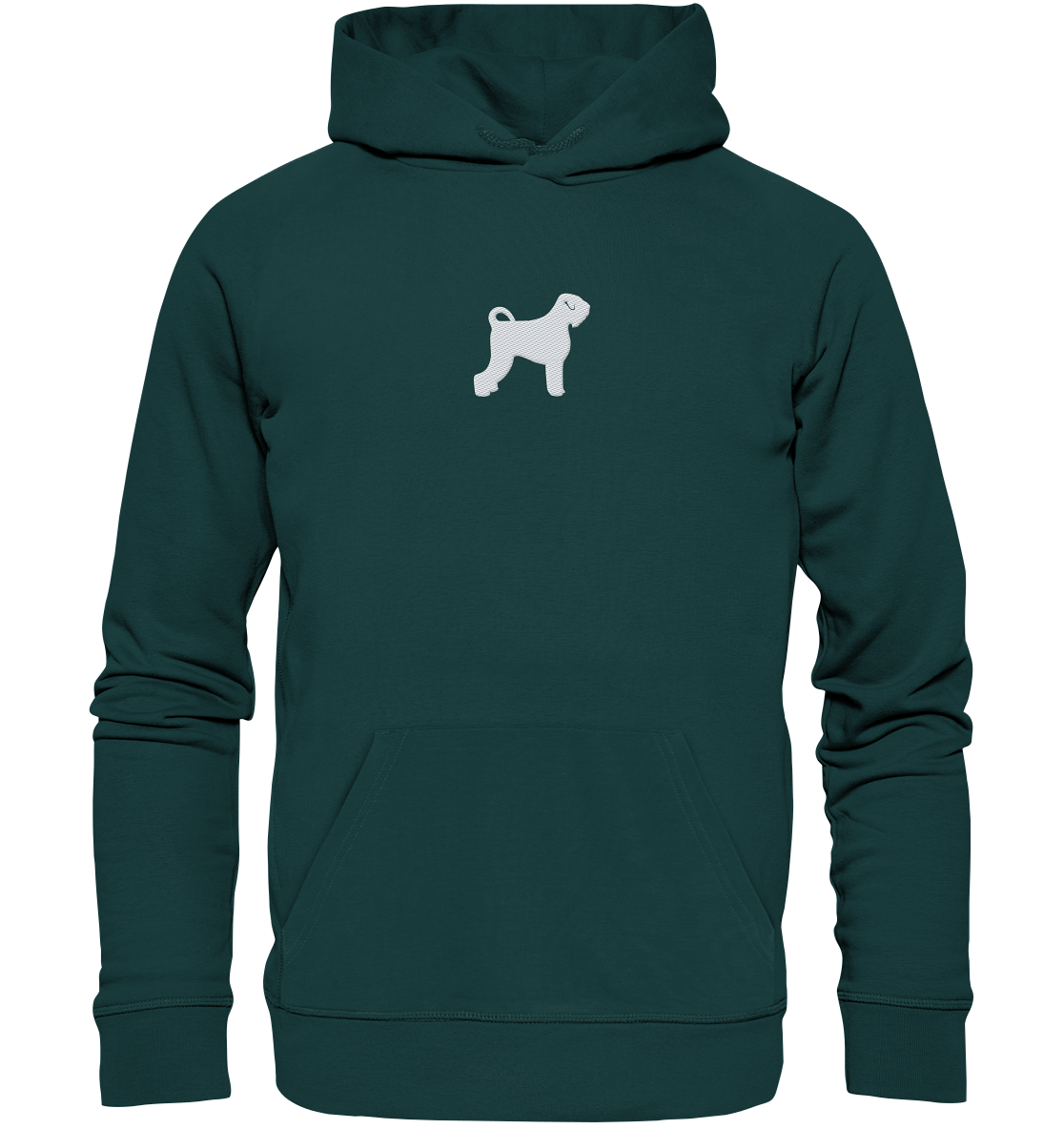 Schwarzer Russischer Terrier-Silhouette - Organic Hoodie (Stick)