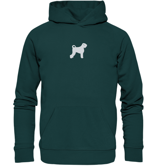 Schwarzer Russischer Terrier-Silhouette - Organic Hoodie (Stick)