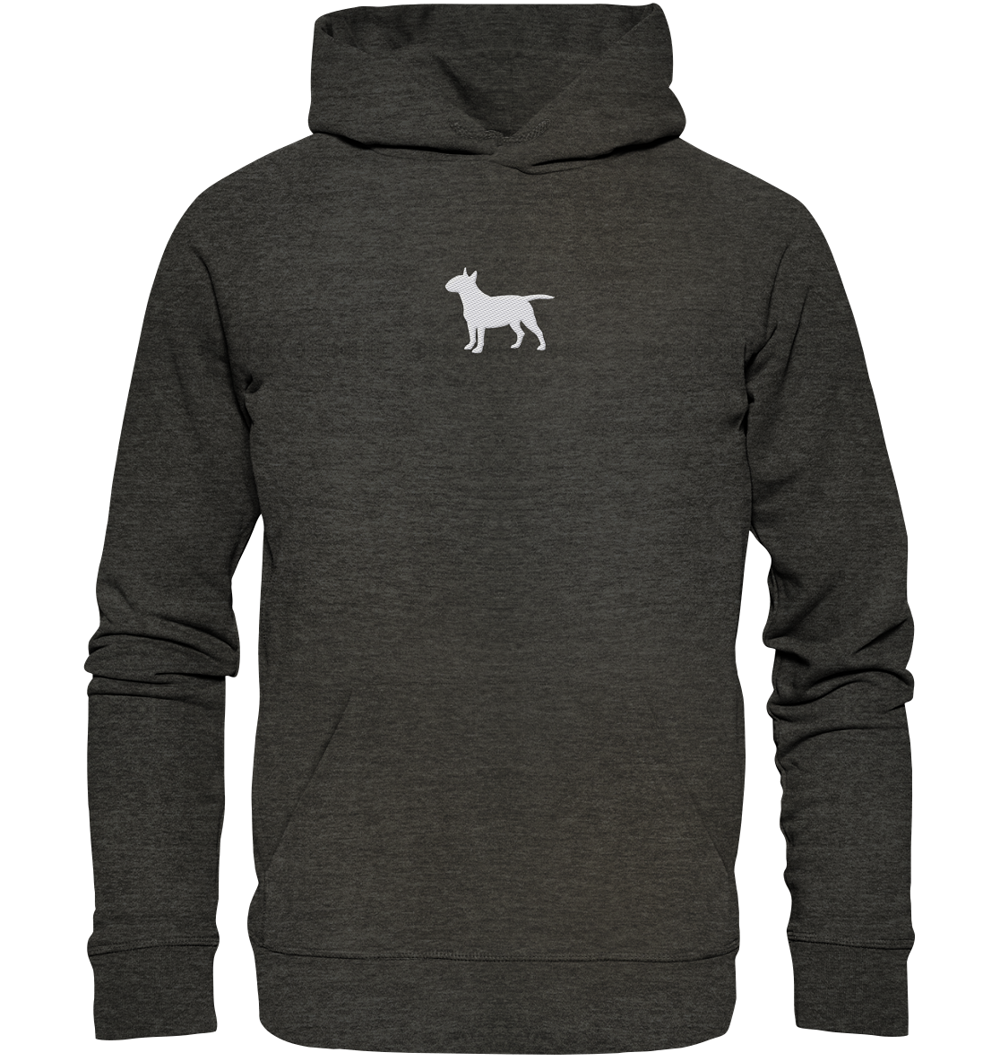 Bull Terrier-Silhouette - Organic Hoodie (Stick)