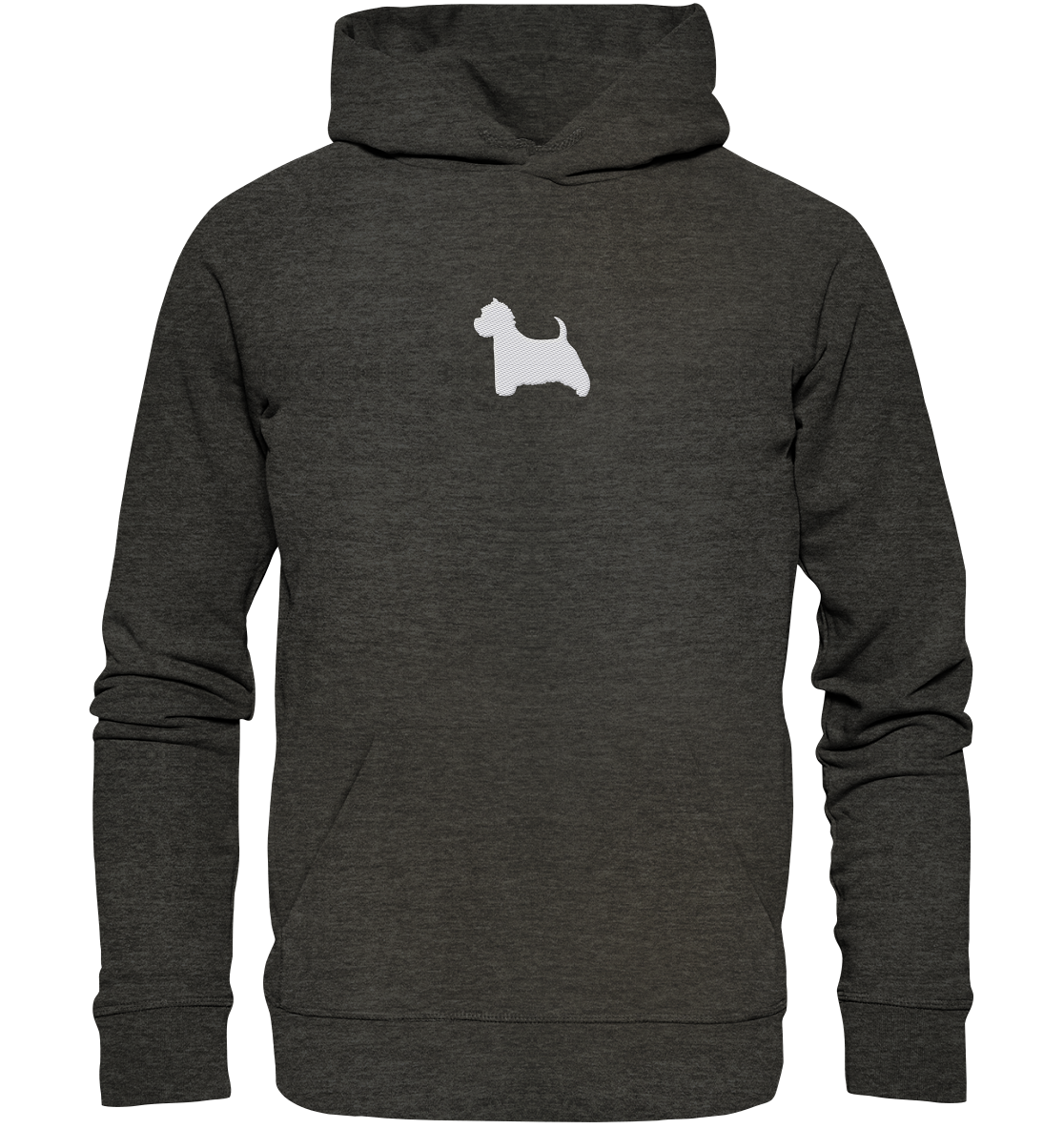 West Highland White Terrier-Silhouette - Organic Hoodie (Stick)