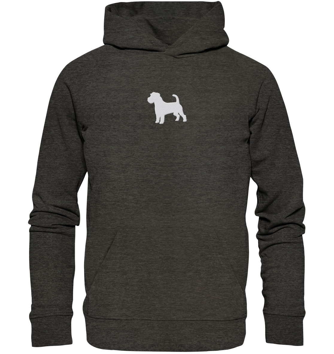 Jack Russell Terrier-Silhouette - Organic Hoodie (Stick)