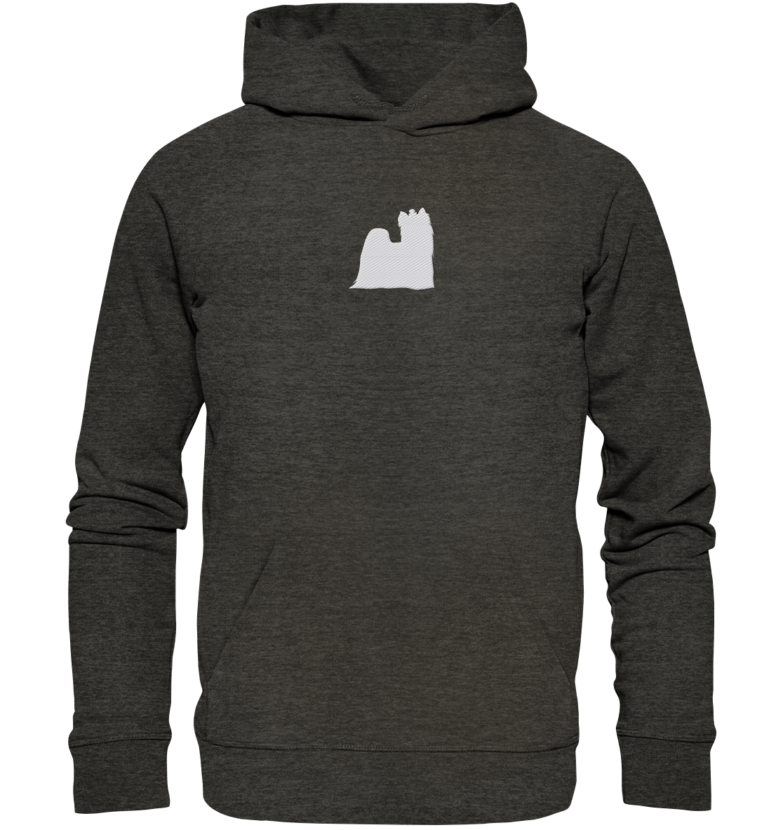 Yorkshire Terrier-Silhouette - Organic Hoodie (Stick)