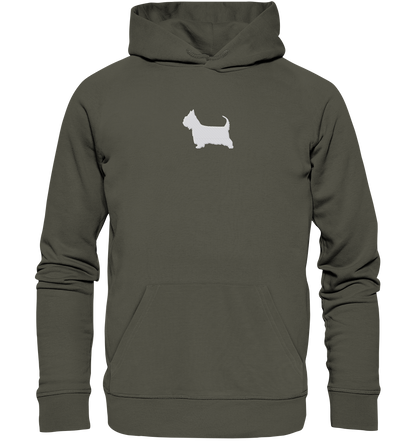 Australian Silky Terrier-Silhouette - Organic Hoodie (Stick)