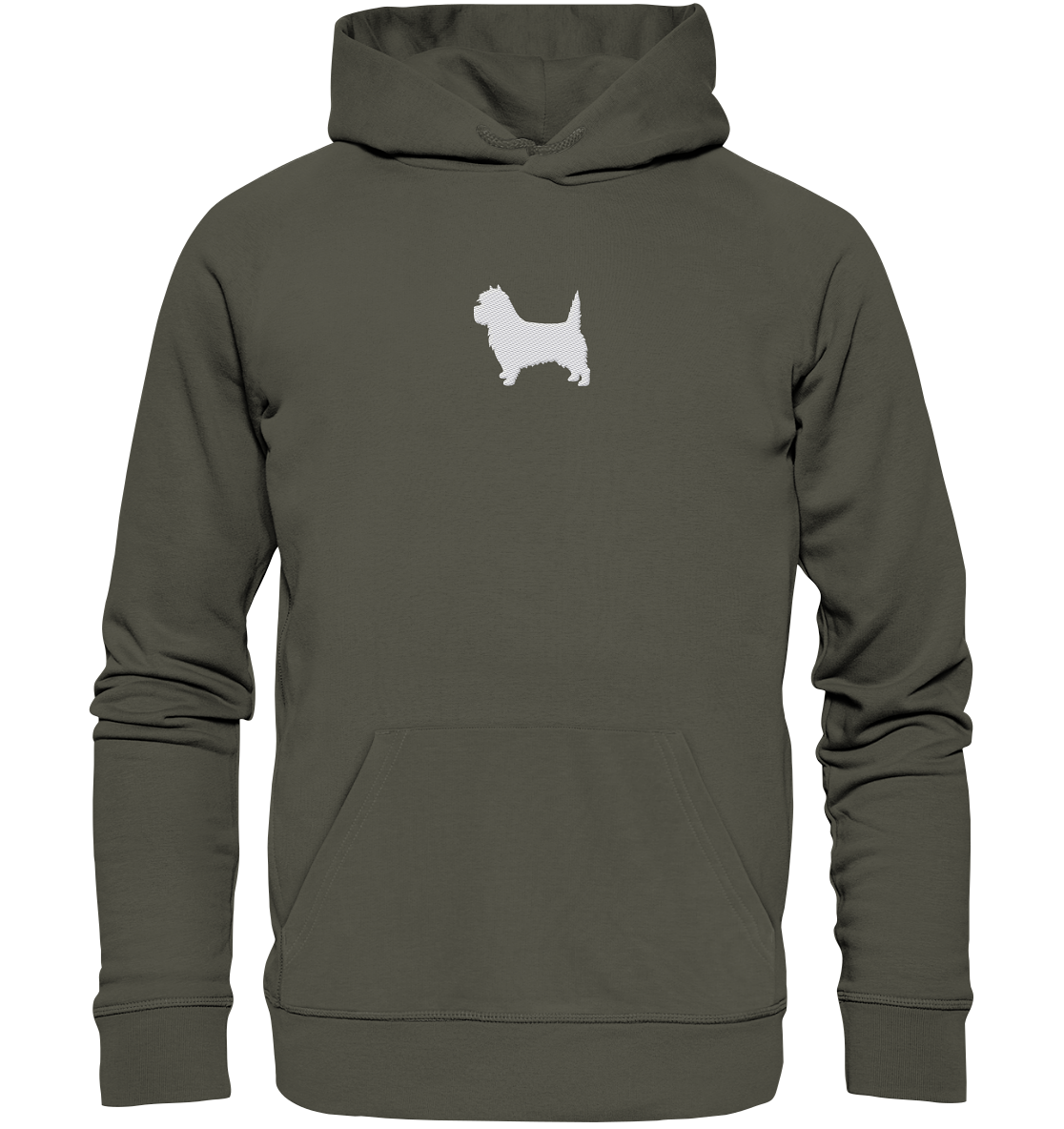 Cairn Terrier-Silhouette - Organic Hoodie (Stick)