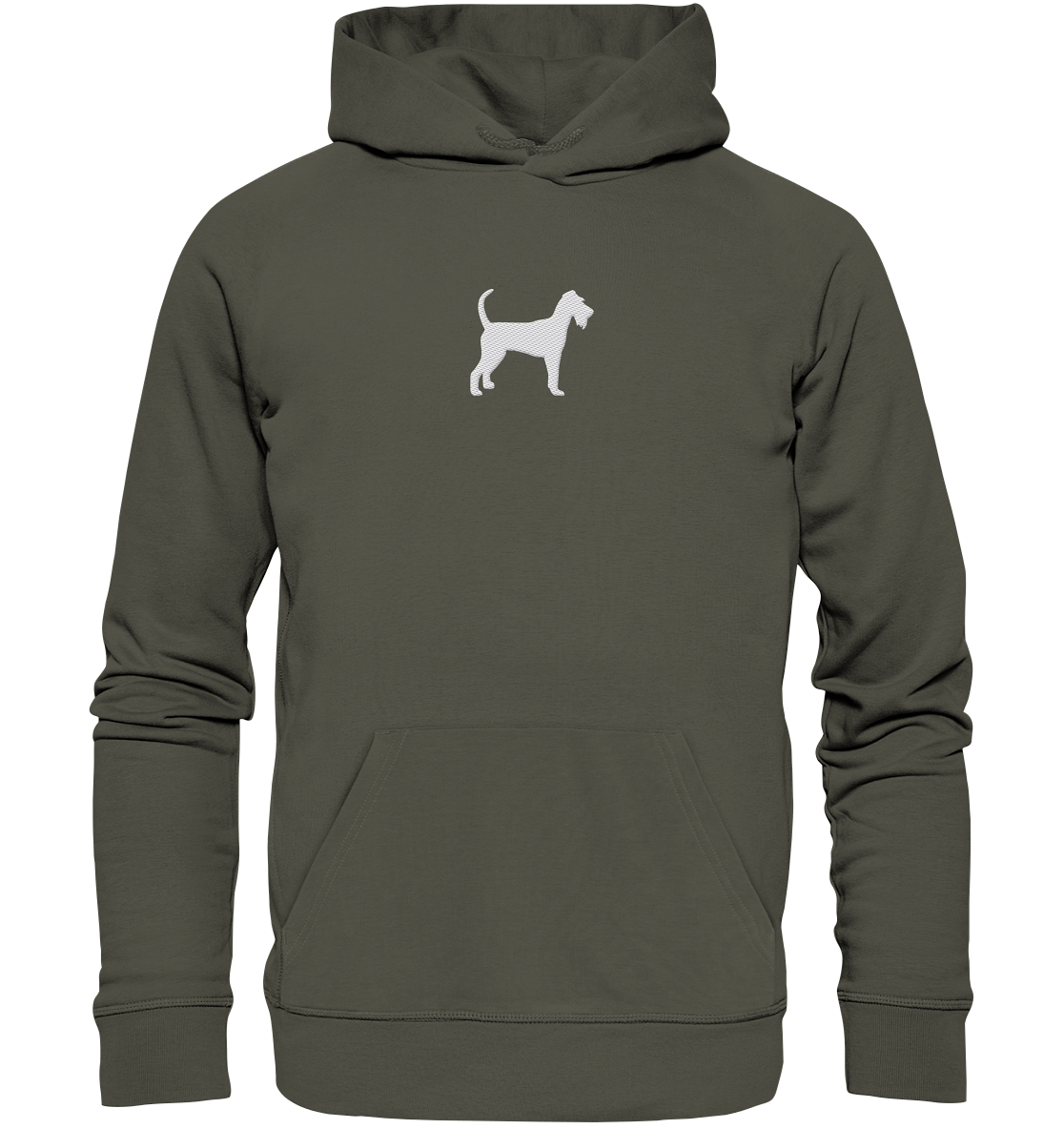 Irish Terrier-Silhouette - Organic Hoodie (Stick)