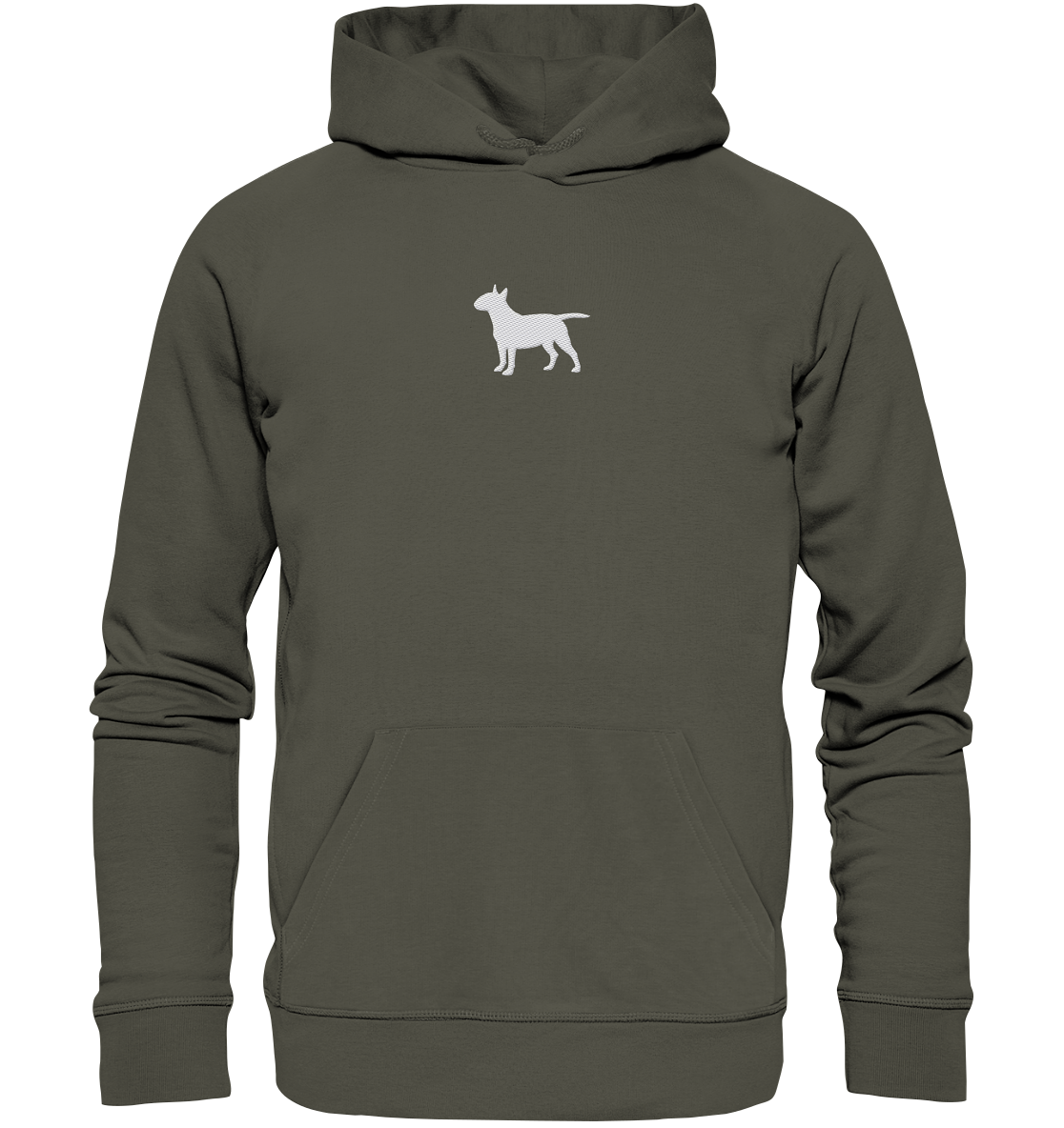 Bull Terrier-Silhouette - Organic Hoodie (Stick)