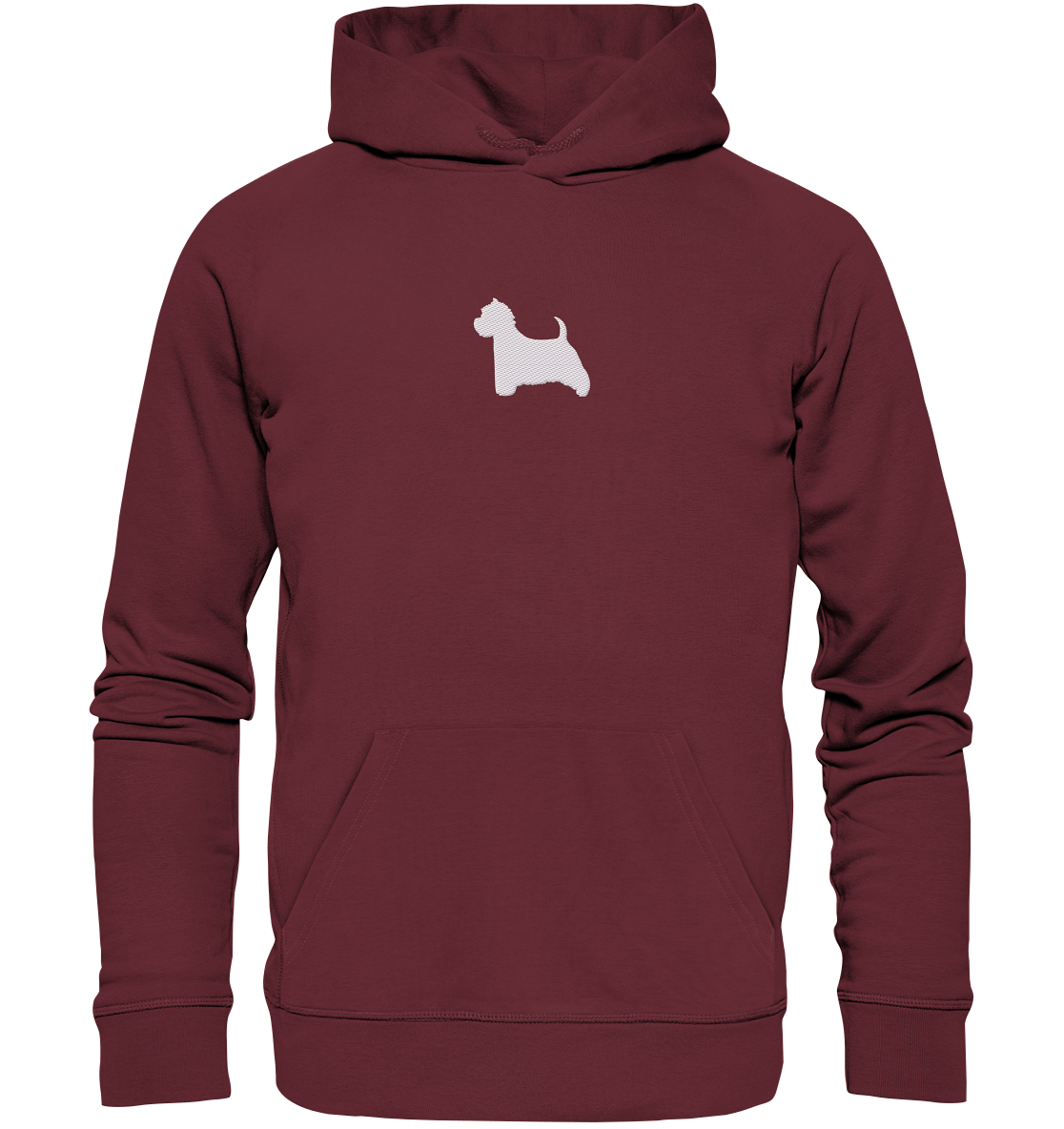 West Highland White Terrier-Silhouette - Organic Hoodie (Stick)