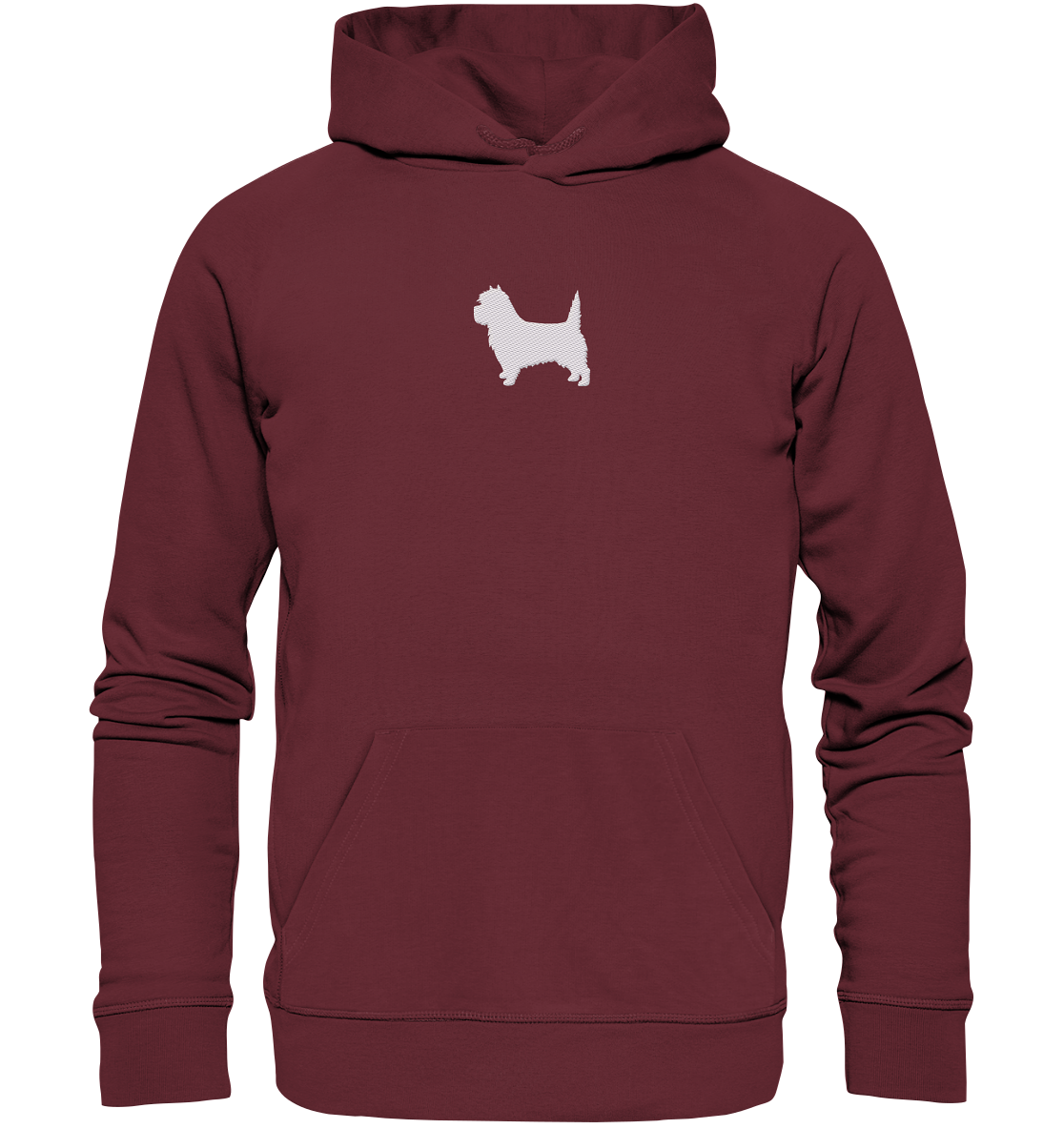 Cairn Terrier-Silhouette - Organic Hoodie (Stick)