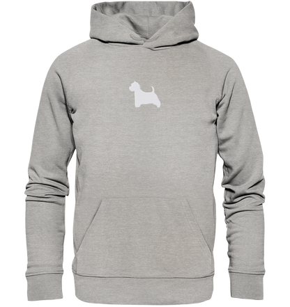 West Highland White Terrier-Silhouette - Organic Hoodie (Stick)