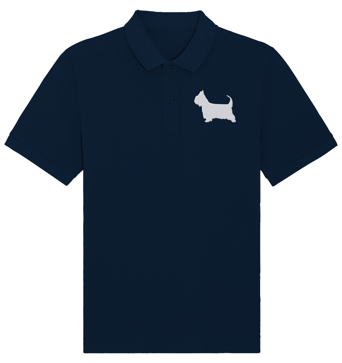 Australian Silky Terrier-Silhouette - Organic Poloshirt (Stick)