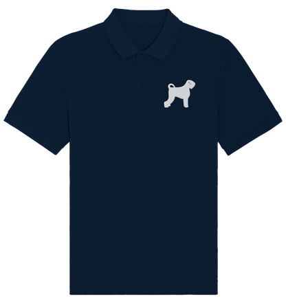 Schwarzer Russischer Terrier-Silhouette - Organic Poloshirt (Stick)