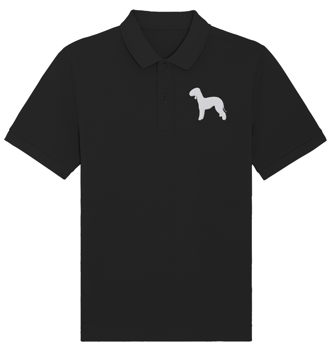 Bedlington Terrier-Silhouette - Organic Poloshirt (Stick)