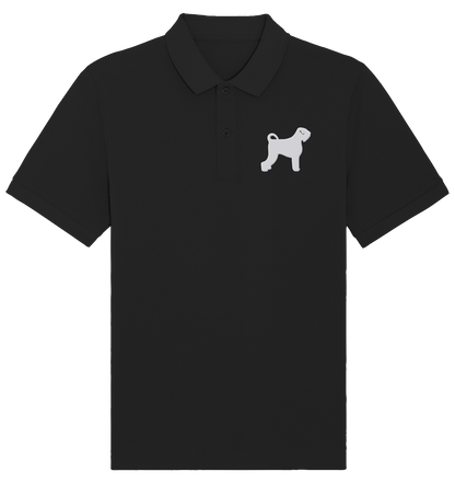 Schwarzer Russischer Terrier-Silhouette - Organic Poloshirt (Stick)