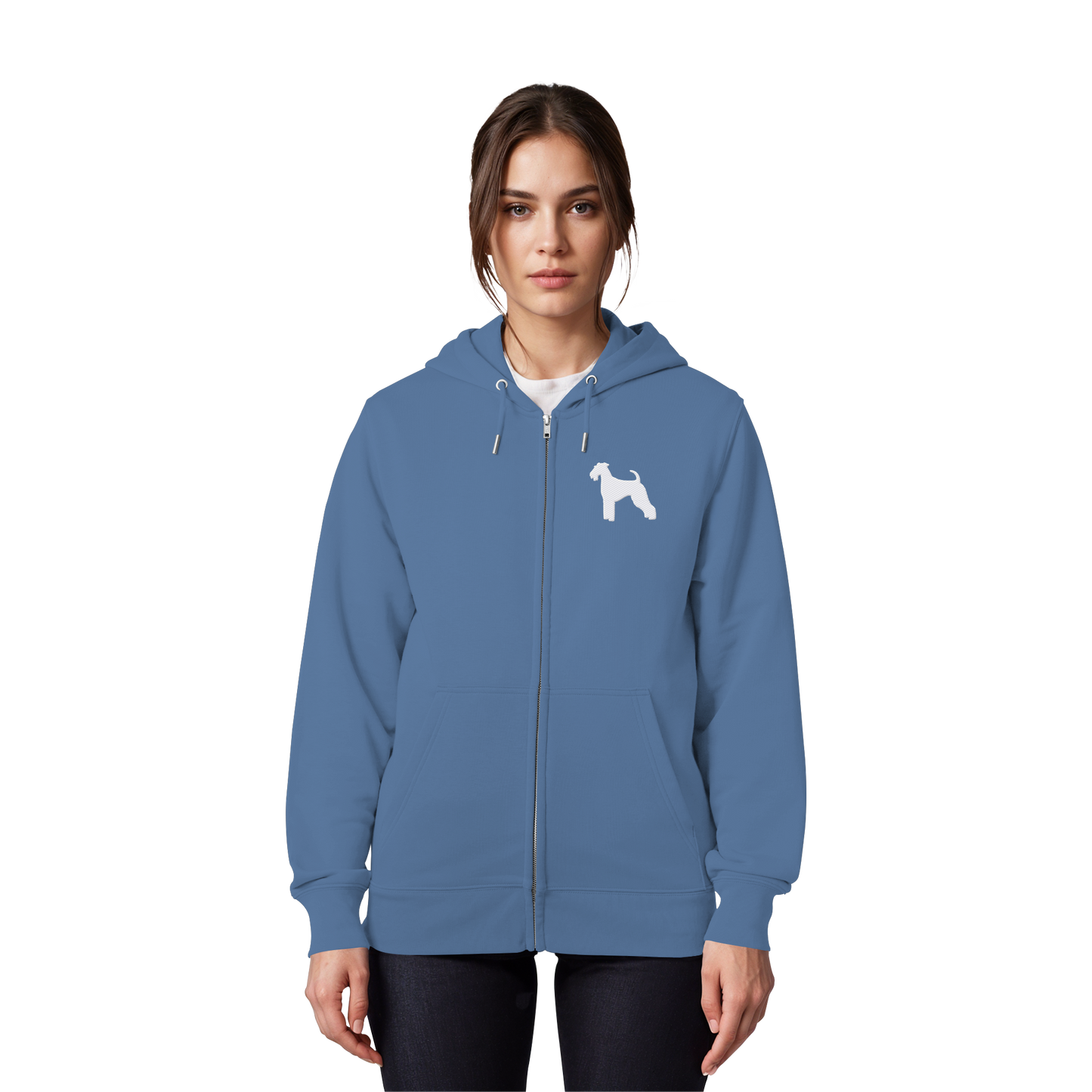 Airedale Terrier-Silhouette - Organic Zipper