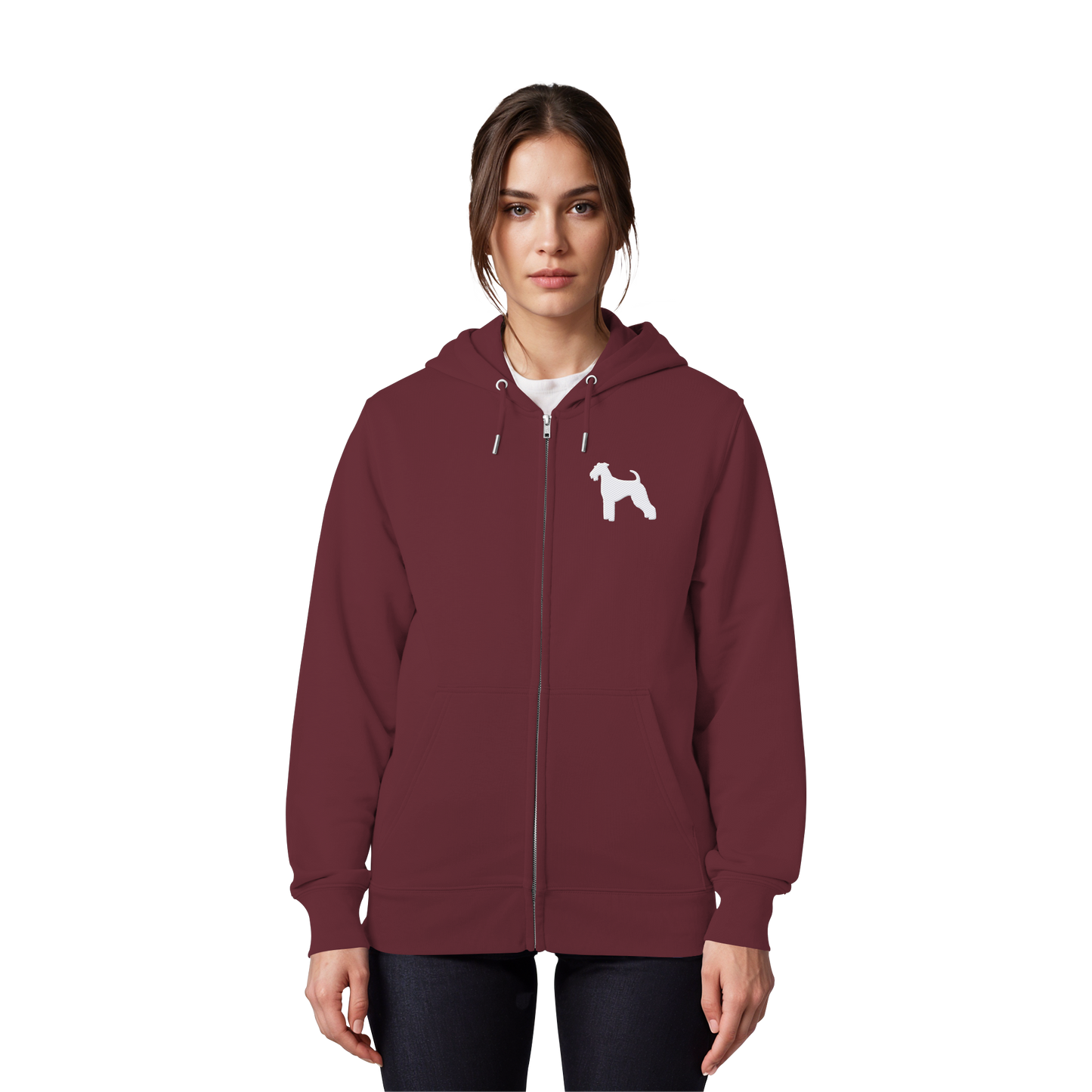 Airedale Terrier-Silhouette - Organic Zipper