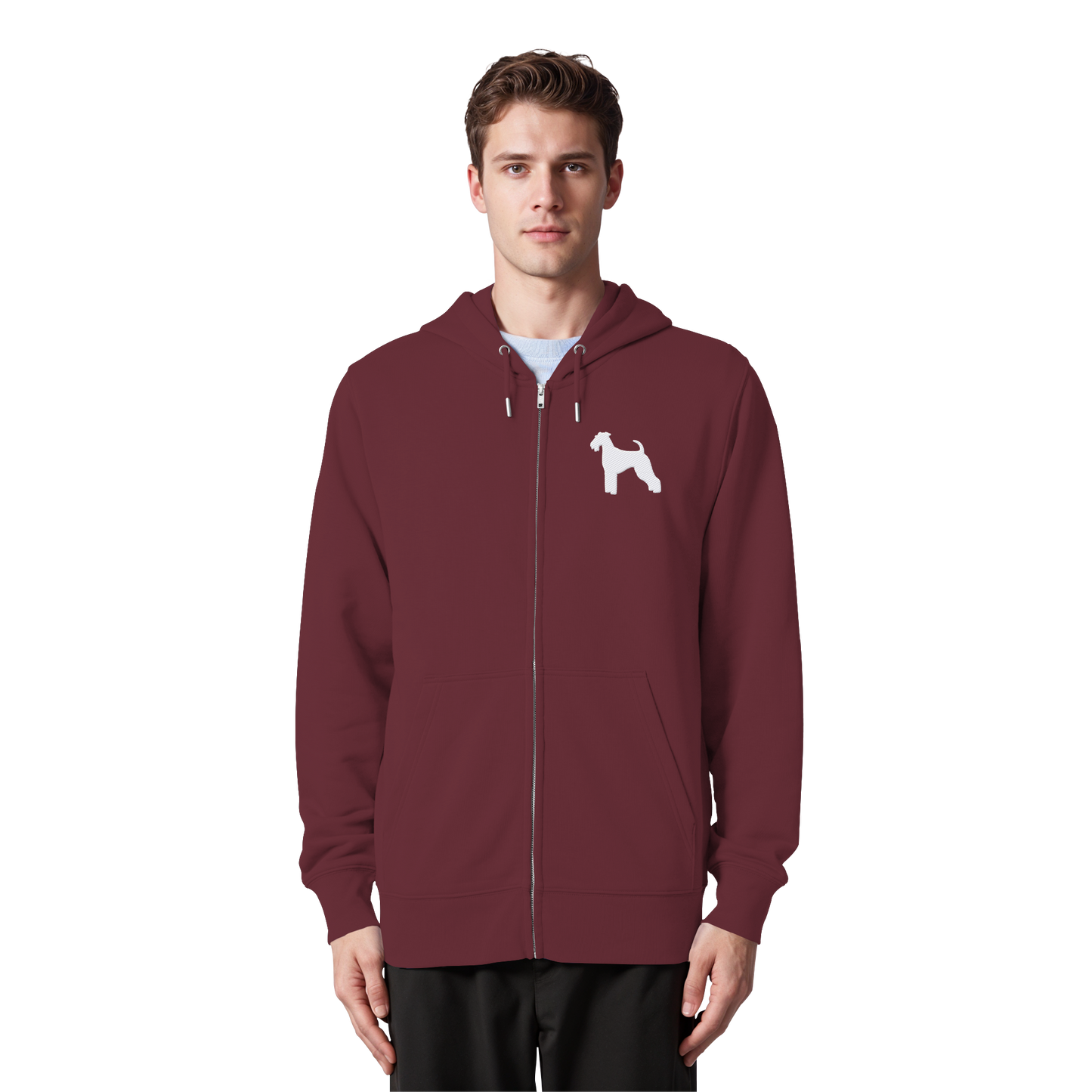 Airedale Terrier-Silhouette - Organic Zipper