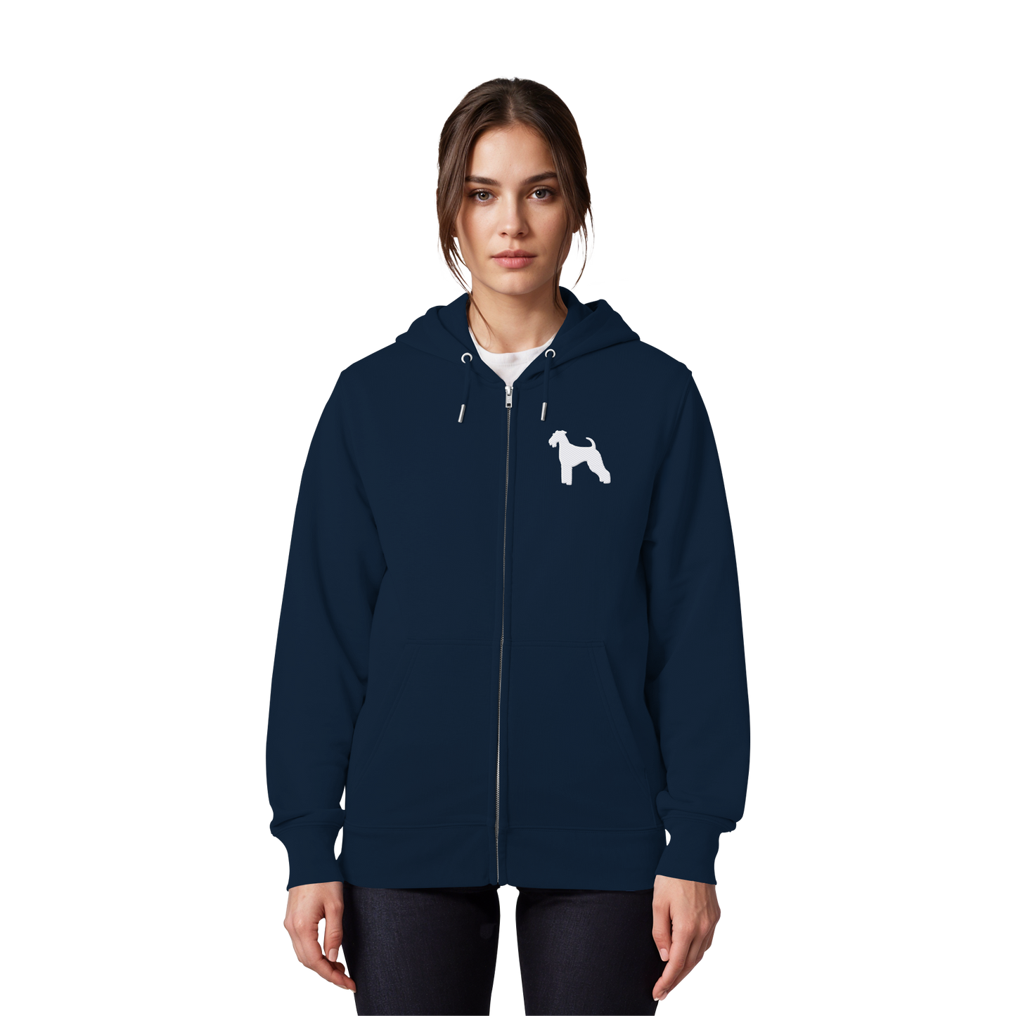 Airedale Terrier-Silhouette - Organic Zipper