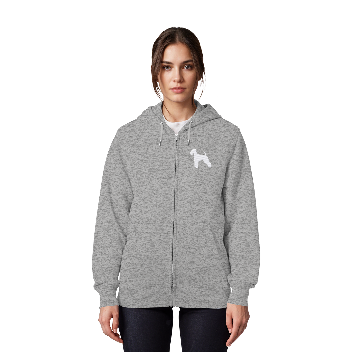 Airedale Terrier-Silhouette - Organic Zipper