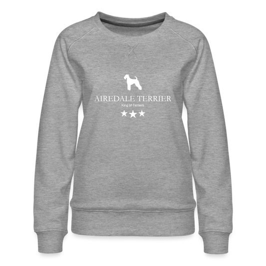 Frauen Premium Pullover - Airedale Terrier - King of terriers... - Grau meliert