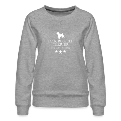 Frauen Premium Pullover - Jack Russell Terrier - Strong, active, lithe working... - Grau meliert