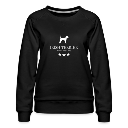 Frauen Premium Pullover - Irish Terrier - Active, lively, wiry... - Schwarz