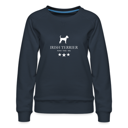 Frauen Premium Pullover - Irish Terrier - Active, lively, wiry... - Navy