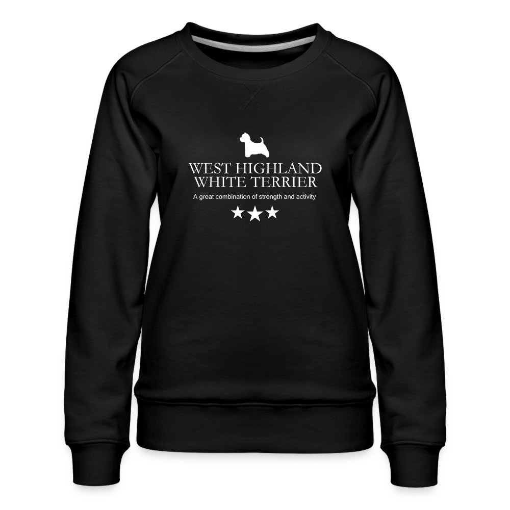 Frauen Premium Pullover - West Highland White Terrier - A great combination of strength and activity... - Schwarz