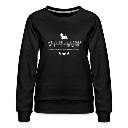 Frauen Premium Pullover - West Highland White Terrier - A great combination of strength and activity... - Schwarz