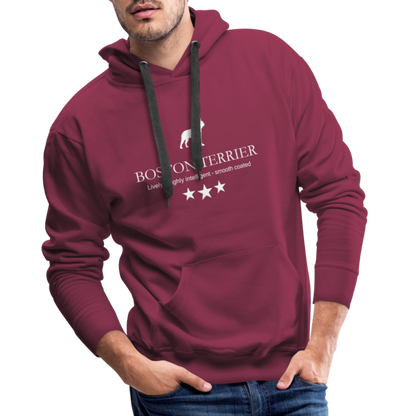 Men’s Premium Hoodie - Boston Terrier - Lively, highly intelligent, smooth coated... - Bordeaux